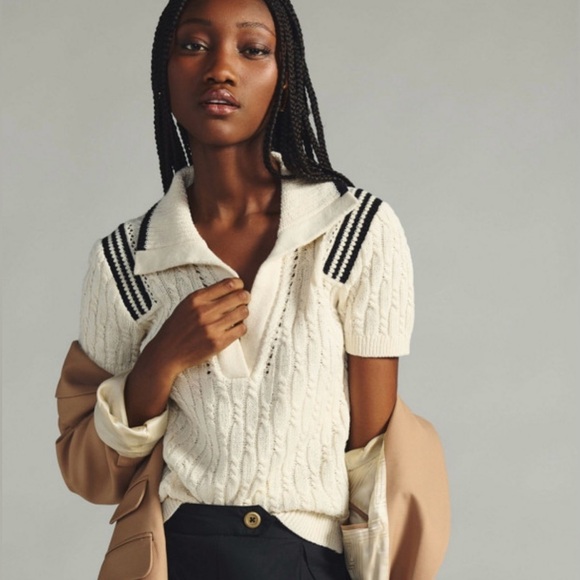 Anthropologie Tops - Anthropologie Cream Knit Sweater